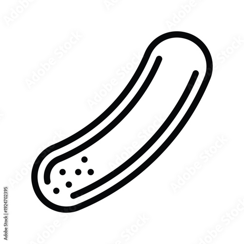 Simple Line Art Icon of a Cucumber. Vegetables single line icon.