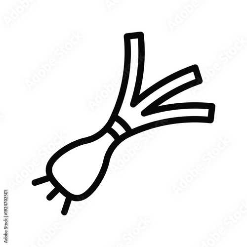 Simple Line Art Icon of a Leek. Vegetables single line icon.