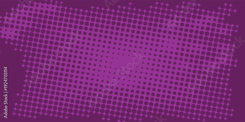 Abstract halftone purple dot pattern gradient texture background.
