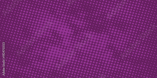 Abstract halftone purple dot pattern gradient texture background.