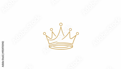 Elegant Gold Crown Icon, Royal Symbol, Luxury and Prestige Concept