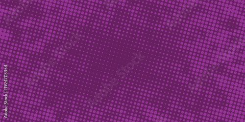 Abstract halftone purple dot pattern gradient texture background.
