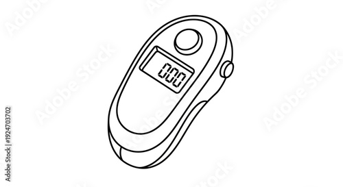 Digital Breathalyzer with LCD Screen Showing Zero