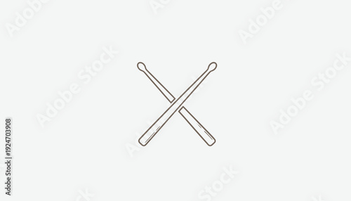 Drumsticks Crossed Icon, Minimalist Vector Illustration, Music Symbol, Percussion Instrument