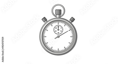 Vintage Stopwatch Timer Isolated on White Background