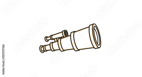 Vintage Telescope Illustration - Exploration and Discovery Icon