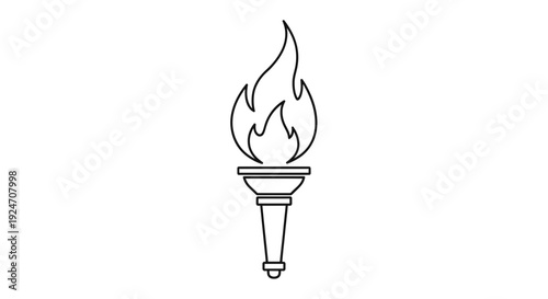 Torch Flame Icon, Symbol of Knowledge, Victory, and Inspiration