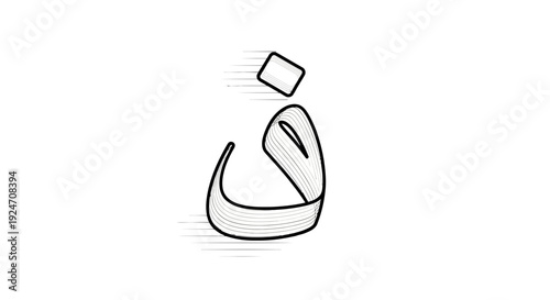 Arabic Letter Faa, Calligraphy, Islamic Art, Elegant Script, Minimalist Design