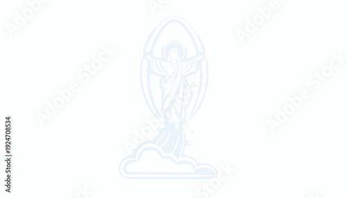 Ascension of Jesus Christ, Religious Symbol, Divine Light, Heavenly Scene, Christian Art