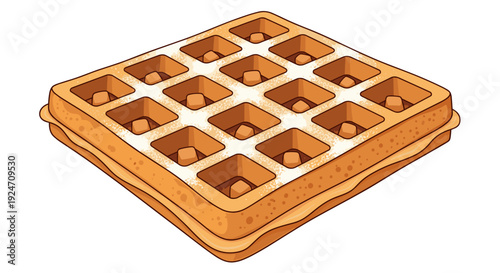 Stack of waffles with syrup and berries on a plate