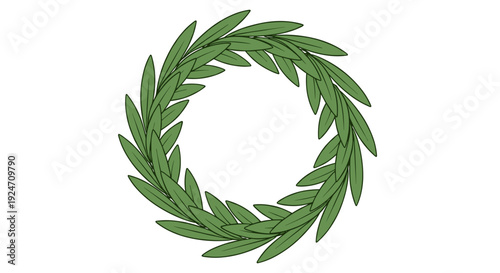 Green laurel wreath symbolizing victory achievement and honor