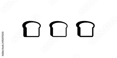 Bread loaf icon series for bakery products food breakfast slice toast grain sandwich culinary snack nutrition fresh dough and grocery shop design element
