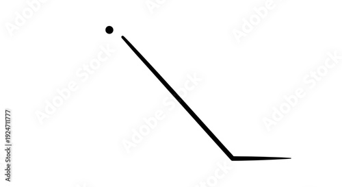 Abstract minimalist line art representing a hockey stick and puck on a white background