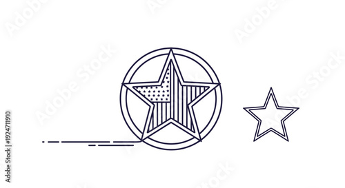 American Star Emblem with Flag Detail and Single Star Icon