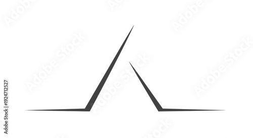 Abstract geometric shape, sharp lines forming an upward peak, minimalist design, modern graphic element
