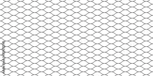 Fishing net seamless pattern. Mosquito protection flying insect plastic net. Football gates mesh texture. Basketball hoop pattern. Chain link fence. Vector illustration on white background.