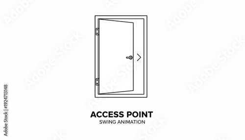 Open Door Access Point Swing Animation - Entrance, Exit, Opportunity Concept