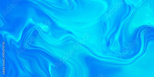 abstract blue liquid marble background with vibrant turquoise swirls spilled acrylic paint, creating a dynamic sense of motion.