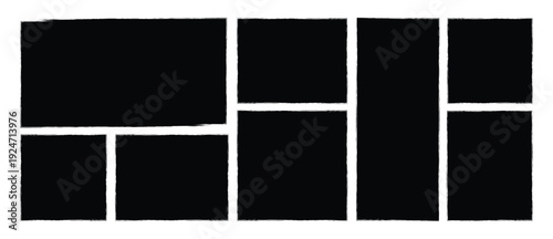 Grunge frame collecton. Grounge border set.
