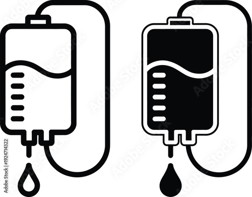 Medical illustration of two iv bags with different liquids