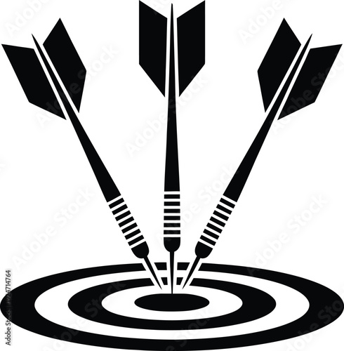 Three arrows hitting the center of a target, symbolizing precision and focus.