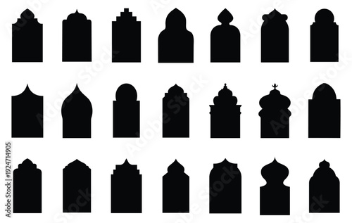 Islamic frames. Ramadan frames. mosque arches. decorative arches.