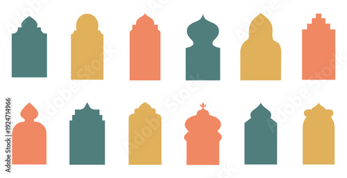 Islamic window shapes in oriental style.