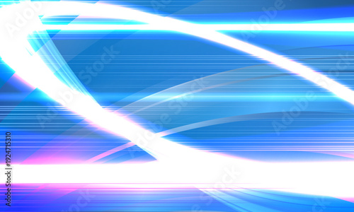スピード効果線とレーザーの青い背景