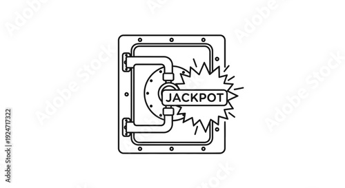 Open Safe with Jackpot Sign, Winning Concept, Gambling, Luck, Money, Treasure