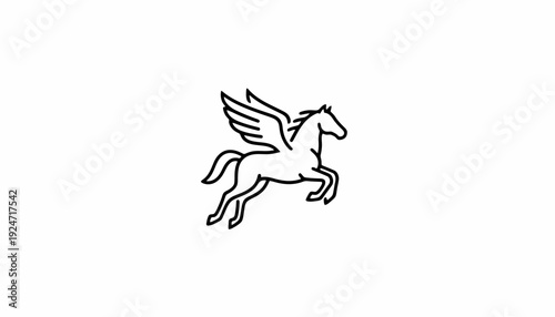 Pegasus Mythical Winged Horse Line Art Icon