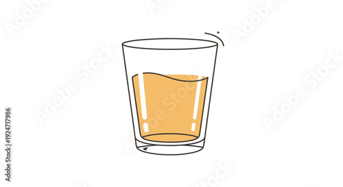 Refreshing Orange Juice in a Clear Glass, Healthy Drink, Isolated on White Background