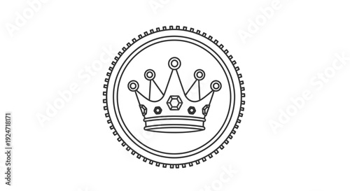 Royal Crown Emblem Icon, King Queen Symbol, Luxury Royalty Symbol