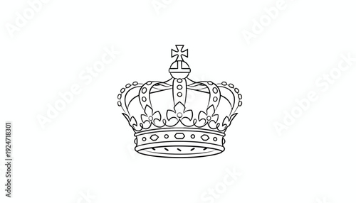 Royal Crown Illustration: Regal Symbol of Power, Authority, and Monarchy