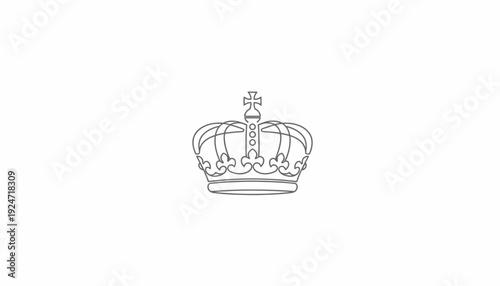 Royal Crown Outline Icon, Symbol of Monarchy, Power, and Royalty