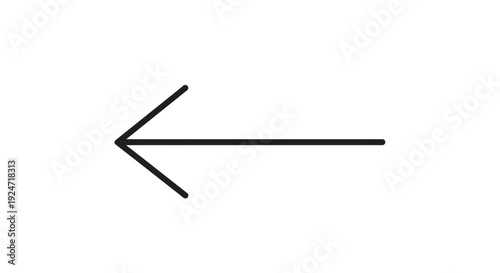 Simple Black Arrow Pointing Left on White Background