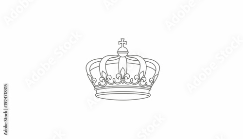 Royal Crown Outline Icon, Symbol of Monarchy, Power, and Royalty