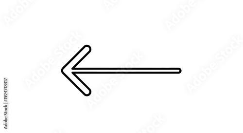 Simple Black Arrow Pointing Left on White Background