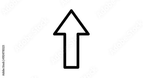 Simple Black Arrow Pointing Upwards on White Background - Directional Symbol