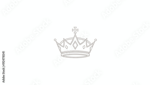 Royal Crown Outline Icon, Symbol of Royalty, Power, and Luxury