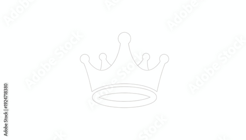 Simple Crown Icon Outline, Royal Symbol, Minimalist Design