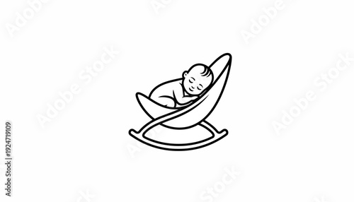Sleeping Baby in Rocking Chair, Newborn Comfort, Gentle Motion, Peaceful Rest