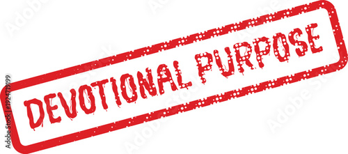 A vibrant red rubber stamp impression clearly stating Devotional Purpose on a clean surface