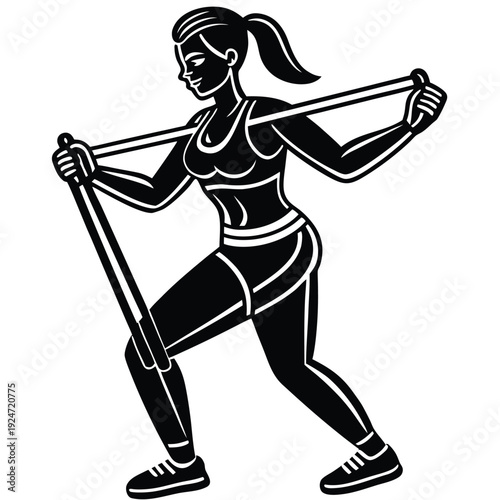 Vector illustration of a girl warrior with sword