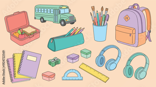 School Supplies and Transportation Theme