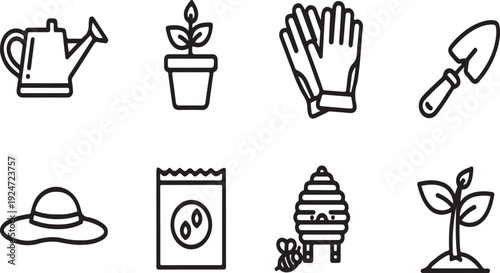 Essential gardening tools and accessories for a thriving garden Vector
