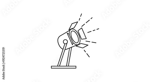 Spotlight Icon, Stage Light, Theater Lighting, Performance Spotlight, Lighting Equipment, Vector Illustration