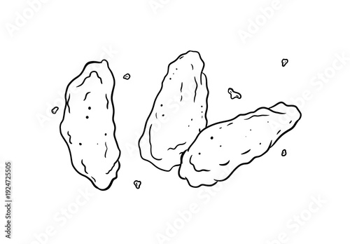 Vászonkép chicken nugget digital drawing illustration isolated