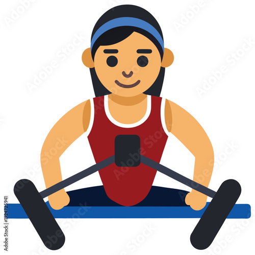 Girl riding scooter and roller skates vector illustration