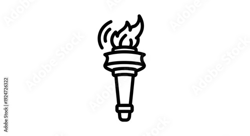Torch Icon, Symbol of Light, Knowledge, and Victory