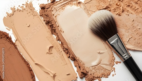 powdered foundation and a brush.